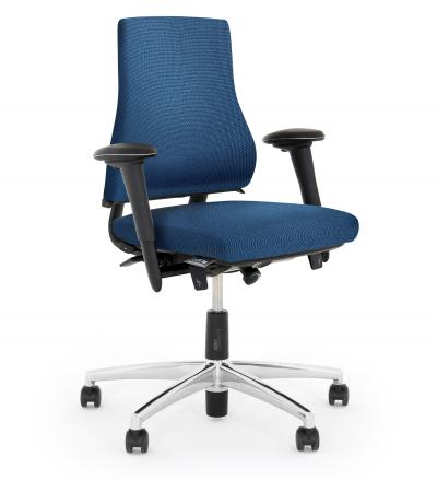 ESD Office Chair AES 2.2 High Backrest Chair Blue Fabric ESD Hard Castors BMA Axia 2.2 Office Chairs Flokk - 530-2.2-ON-3AZ-AP-GLOBAL-ESD-BLU-HC